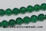 CAG955 15.5 inches 8mm faceted round green agate gemstone beads