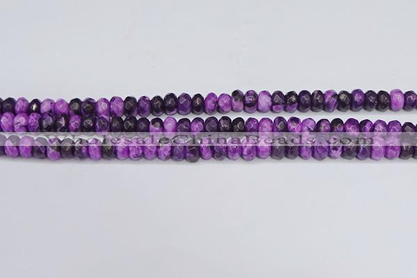 CAG9588 15.5 inches 5*8mm faceted rondelle crazy lace agate beads