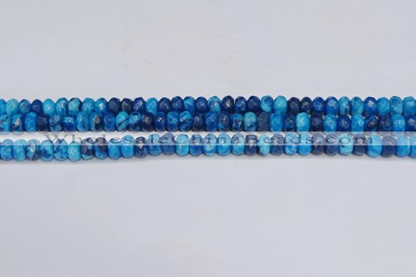 CAG9593 15.5 inches 5*8mm faceted rondelle crazy lace agate beads