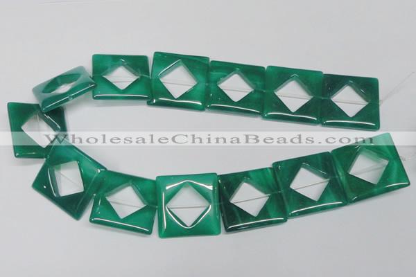 CAG969 15.5 inches 30*30mm square green agate gemstone beads wholesale