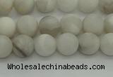 CAG9701 15.5 inches 6mm round matte grey agate beads wholesale