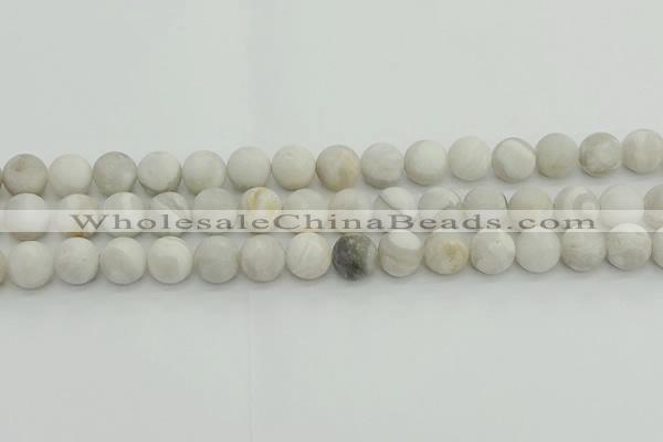 CAG9703 15.5 inches 10mm round matte grey agate beads wholesale