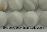 CAG9705 15.5 inches 14mm round matte grey agate beads wholesale