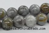 CAG974 15.5 inches 12mm round bamboo leaf agate gemstone beads