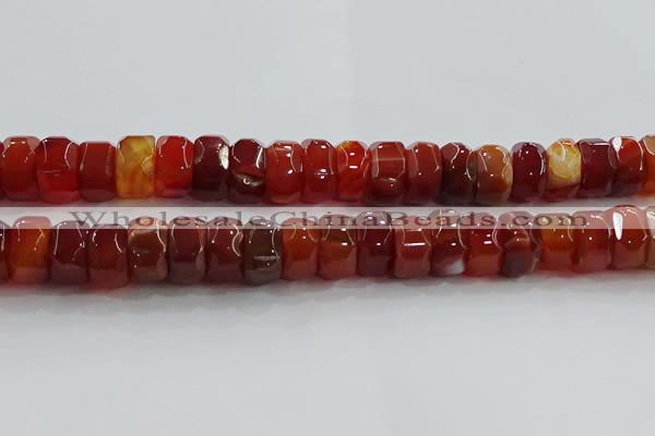 CAG9782 15.5 inches 8*16mm faceted rondelle agate gemstone beads