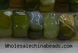 CAG9786 15.5 inches 8*16mm faceted rondelle agate gemstone beads