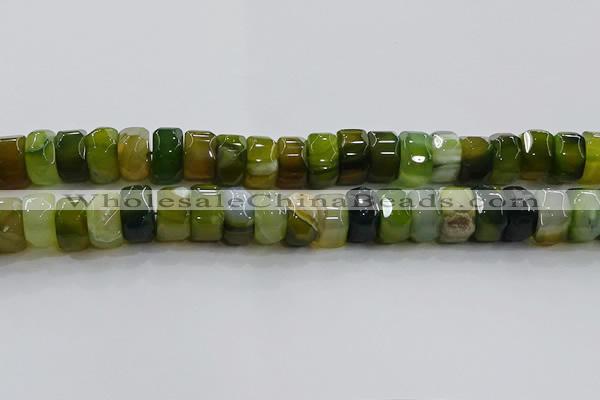 CAG9786 15.5 inches 8*16mm faceted rondelle agate gemstone beads