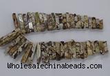 CAG9799 Top drilled 8*20mm - 10*48mm sticks ocean agate beads