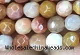 CAG9810 15.5 inches 4mm faceted round wood agate beads wholesale