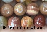 CAG9812 15.5 inches 8mm faceted round wood agate beads