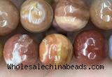 CAG9813 15.5 inches 10mm faceted round wood agate beads