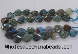 CAG9820 18*20mm - 25*30mm faceted freefrom dragon veins agate beads