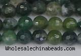 CAG9824 15.5 inches 6mm faceted round moss agate beads