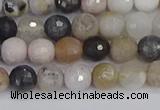 CAG9896 15.5 inches 4mm faceted round parrel dendrite agate beads