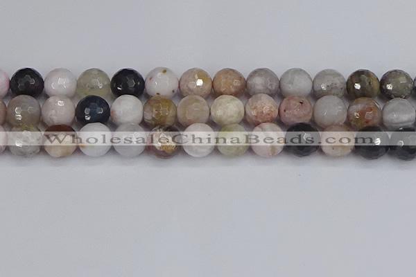 CAG9900 15.5 inches 12mm faceted round parrel dendrite agate beads