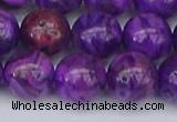 CAG9921 15.5 inches 12mm round purple crazy lace agate beads