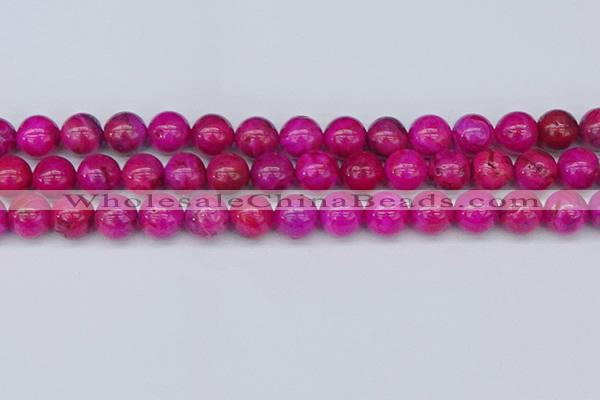 CAG9927 15.5 inches 10mm round fuchsia crazy lace agate beads