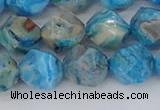 CAG9959 15.5 inches 10mm faceted nuggets blue crazy lace agate beads