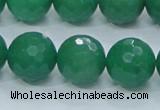 CAJ06 15.5 inches 16mm faceted round green aventurine jade beads