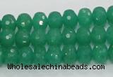 CAJ09 15.5 inches 7*10mm faceted rondelle green aventurine jade beads