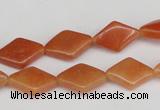 CAJ153 15.5 inches 10*15mm rhombic red aventurine jade beads