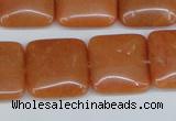 CAJ156 15.5 inches 20*20mm square red aventurine jade beads