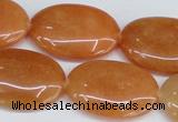 CAJ162 15.5 inches 20*30mm oval red aventurine jade beads