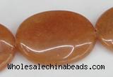 CAJ163 15.5 inches 25*35mm oval red aventurine jade beads