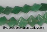 CAJ301 15.5 inches 10*10mm diamond green aventurine jade beads