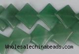 CAJ302 15.5 inches 14*14mm diamond green aventurine jade beads