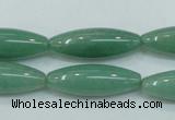 CAJ52 15.5 inches 10*30mm rice green aventurine jade beads wholesale