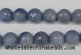 CAJ563 15.5 inches 10mm faceted round blue aventurine beads wholesale