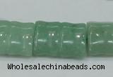 CAJ60 15.5 inches 18*25mm flat bamboo green aventurine jade beads