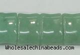 CAJ61 15.5 inches 22*30mm flat bamboo green aventurine jade beads