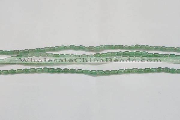 CAJ640 15.5 inches 4*6mm rice green aventurine beads