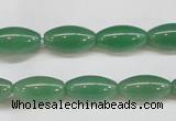 CAJ646 15.5 inches 8*16mm rice green aventurine beads