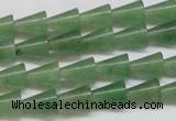 CAJ660 15.5 inches 8*10mm cone green aventurine beads