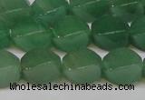 CAJ666 15.5 inches 10*14mm twisted rice green aventurine beads