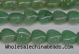 CAJ684 15.5 inches 10*10mm heart green aventurine beads