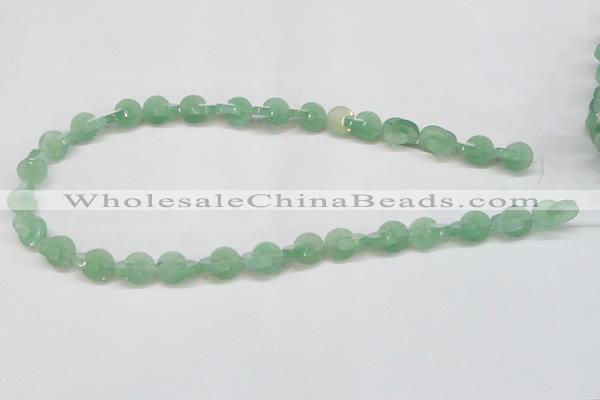 CAJ692 15.5 inches 3*10mm curved moon green aventurine beads