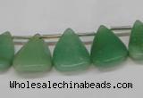 CAJ695 Top drilled 15*20mm leaf green aventurine beads