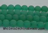 CAJ710 15.5 inches 4mm round matte green aventurine beads