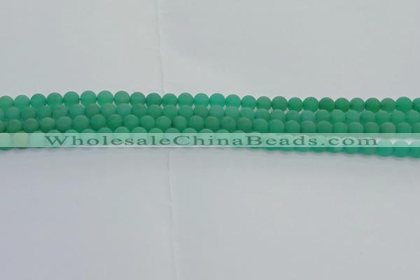 CAJ710 15.5 inches 4mm round matte green aventurine beads