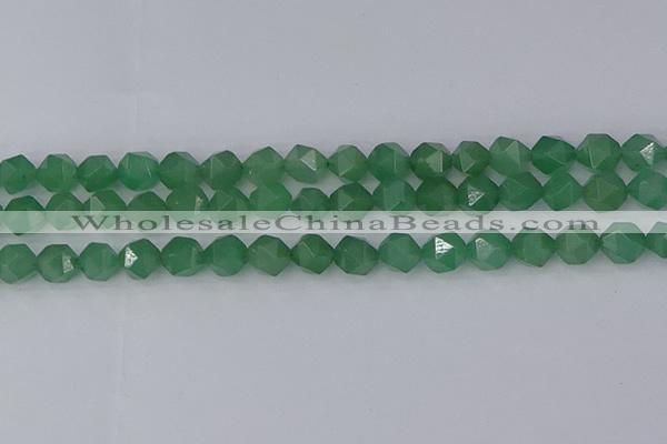 CAJ732 15.5 inches 8mm faceted nuggets green aventurine beads