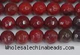 CAJ759 15.5 inches 6mm faceted round apple jasper beads