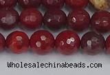 CAJ760 15.5 inches 8mm faceted round apple jasper beads