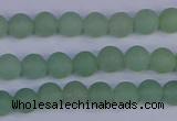 CAJ801 15.5 inches 6mm round matte green aventurine beads wholesale