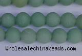 CAJ802 15.5 inches 8mm round matte green aventurine beads wholesale