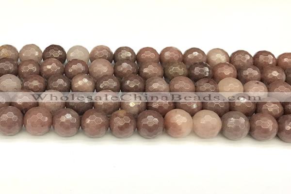 CAJ837 15 inches 10mm faceted round purple aventurine beads