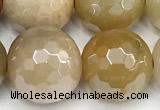 CAJ873 15 inches 12mm faceted round AB-color jade beads